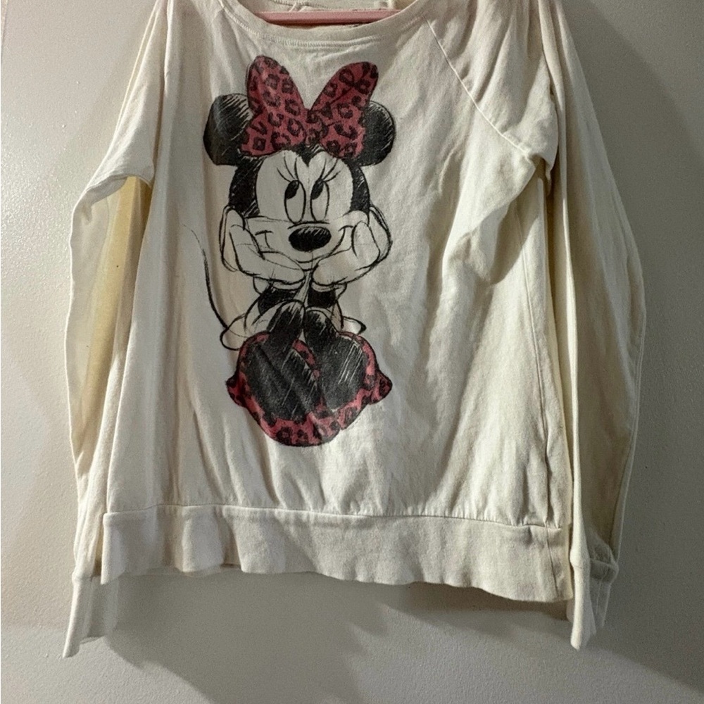 Disney Cream Sweatshirt with Minnie Mouse Design